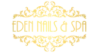 Eden Nails & Spa logo in elegant gold ornamental style